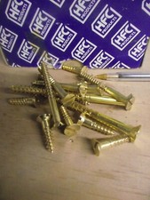 Sizes 3 to 9 - SOLID BRASS CSK SLOTTED WOOD SCREWS - TRADE GRADE - Qty 12 or 25 