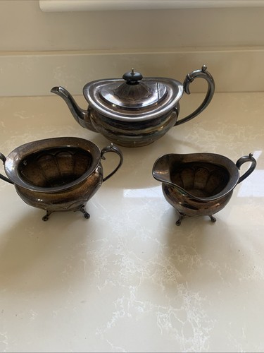 Antique silver teapot set - antique,