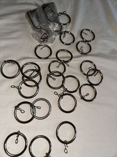 METAL CURTAIN RINGS WITH HOOKS Pole Rod  FIXINGS ONLY Hanging 35mm