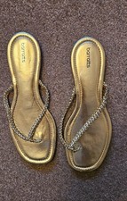 Gold Coloured Flip Flops with