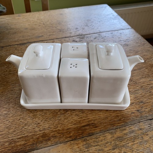 Cruet set white porcelain - cruet,