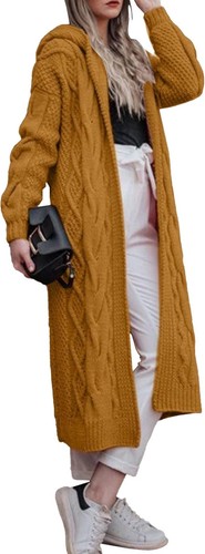 Ladies hooded chunky cardigan - hooded,
