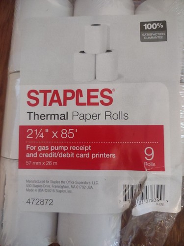 Staples thermal paper - rolls, 2