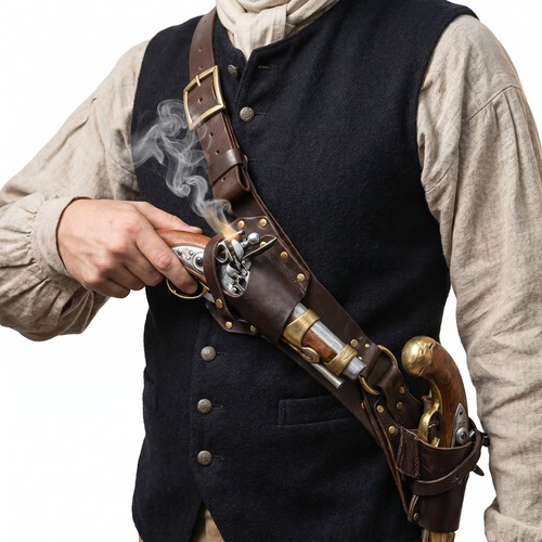 Pirate leather strap costume - pirate,