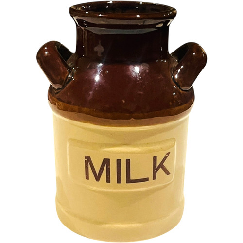 Brown tan stoneware milk - brown, &