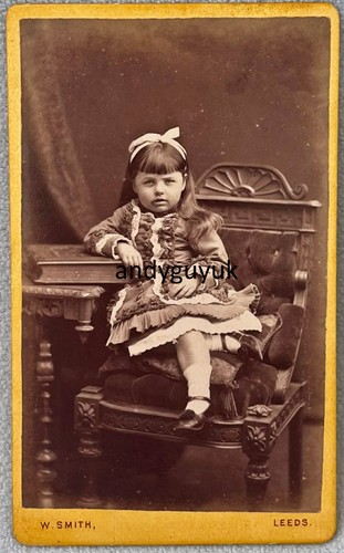 Cdv girl long hair - long, ribbon