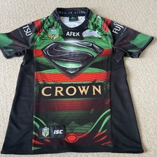 South Sydney Rabbitohs NRL Shirt Superman Man of Steel 2014 ISC Small Jersey Top