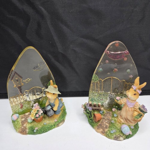 Easter bunny rabbit bookends - easter,