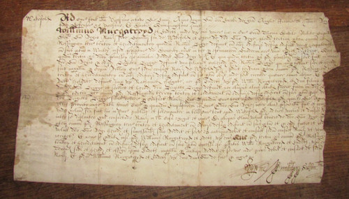 1622 vellum indenture - 1622, of