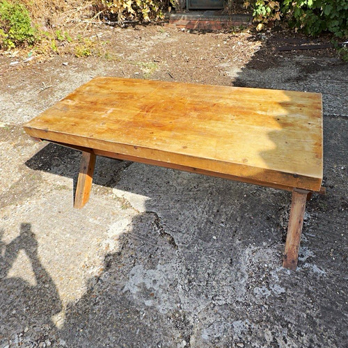Vintage farmhouse pine trestle - farmhouse,