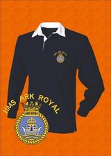 HMS ARK ROYAL (RO9) EMBROIDERED LONG SLEEVED RUGBY SHIRT