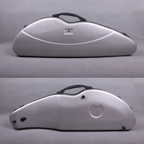 Silver violin case carbon - silver,