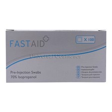 Fast Aid Pre-Injection Swabs 70% IPA Alcohol Wipes Piercing Tattoo Medical X 100