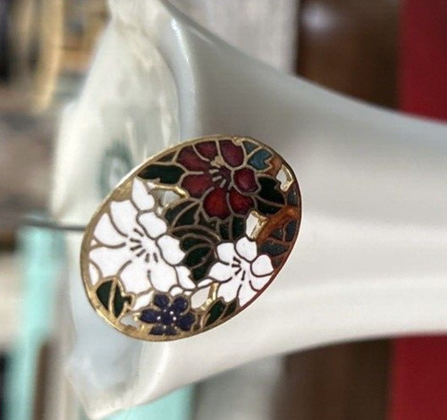 Vintage cloisonné flower - vintage,