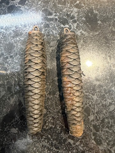 Vintage acorn clock weights - clock,