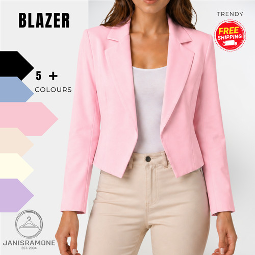 Ladies cropped blazer jacket - ladies,
