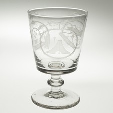 Masonic Engraved Rummer Glass