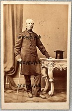 CDV MALTON YORKSHIRE BY MILNER GENTLEMAN TOP HAT ANTIQUE PHOTO DAPPER CANE MAN