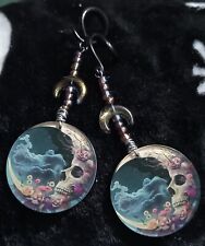 ear weights pair. Skull, Moon 4mm Plus Ear Size. Gothic Ear Tunnels