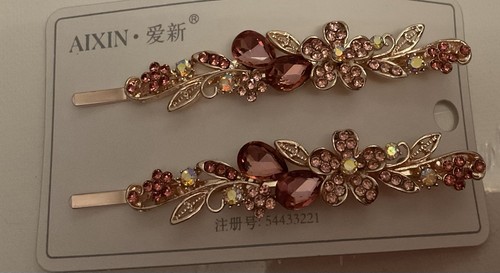Rose gold flower hair - rose,