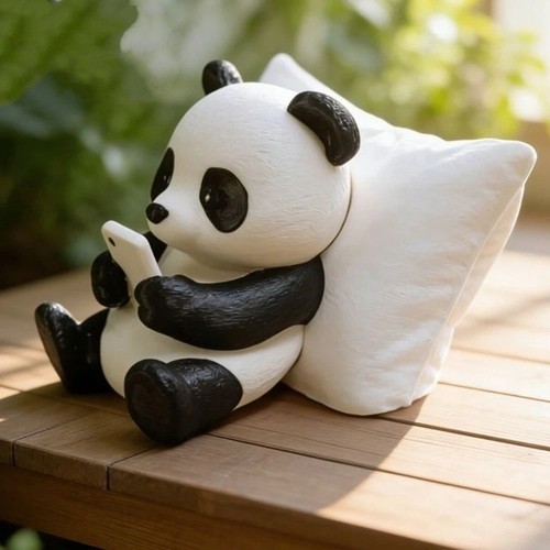 Panda sculpture ornament lazy - sculpture,