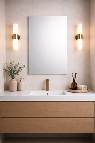 Bathroom rectangular frameless - bathroom,