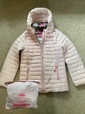 Girls' Joules Right as Rain Packable Padded Jacket Coat pale Pink 11 Years
