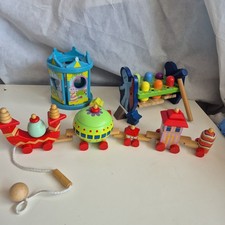 Wooden In The Night Garden Toy Bundle Ninky Nonk Pull Along Shape Sorter Hammer