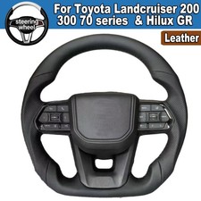 For Toyota Landcruiser 200, 300, 70 series,  & Hilux GR Steering Wheel Leather