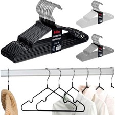 20 / 40 Pack Premium Rubber Coated Metal Hangers Space Saving Clothes Organiser