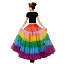 Women's Rainbow Underskirt Skirt Slip Tutu Crinoline Petticoat Dress Bridal Long
