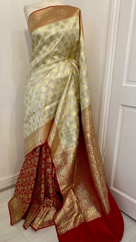 Indian ivory and maroon - ivory,