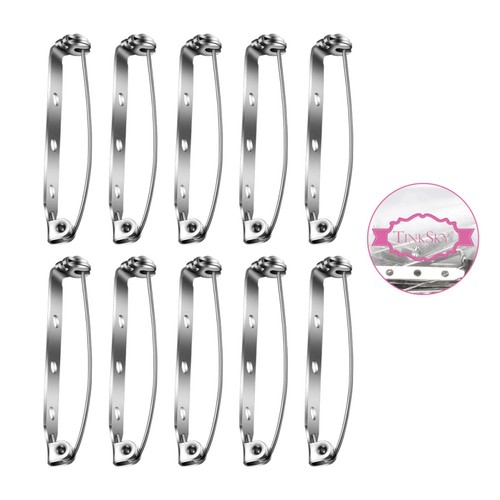 Silver 8cm brooch safety - 3.8cm,