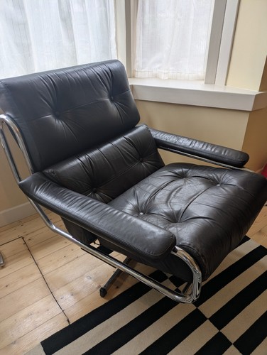 Vintage 1970s black leather - vintage,