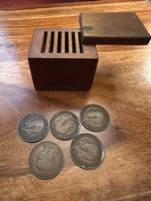 Vintage wooden coin bank/box