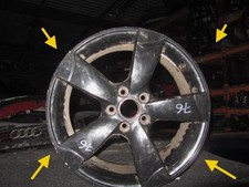 2012 AUDI A3 S3 8P GENUINE ROTOR ARM 18" BLACK ALLOY WHEEL OEM 7.5J 46k miles