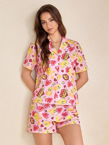 Women button tweety - women’s, up