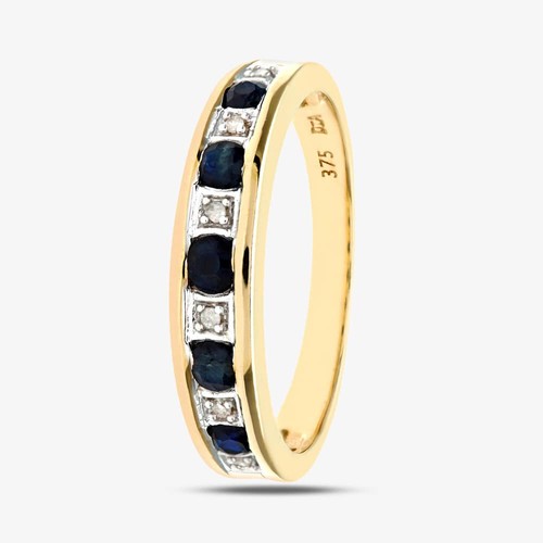 9ct yellow gold blue sapphire - yellow,