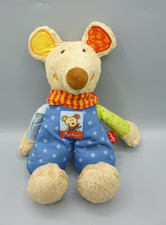 Sigikid Blue Beige Stars Mouse Baby Comforter Soft Plush Toy 10"