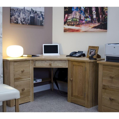 Solid oak corner computer - solid,