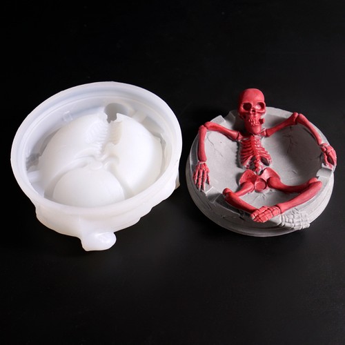 Silicone skull ashtray mold - skull,