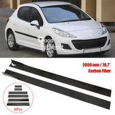 For Peugeot 206 207 308 Carbon Side Skirts Rocker Panel Splitter Lip Extension