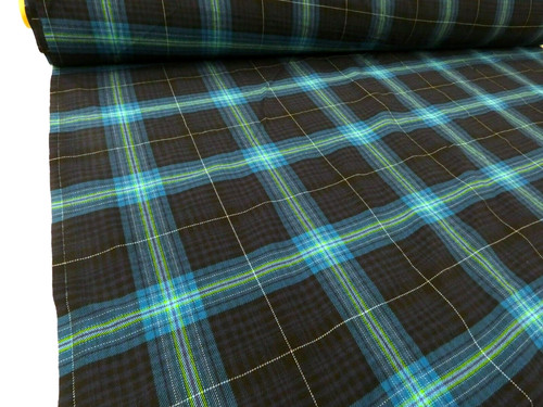 Navy and teal - navy, tartan