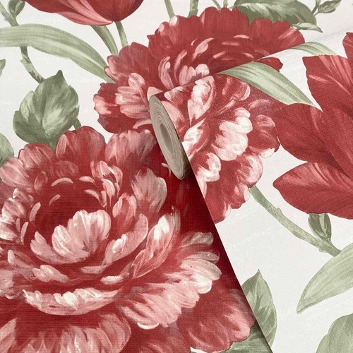 Fayre red floral vinyl - fayre,