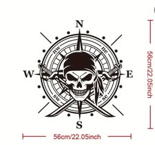 LARGE Compass Vinyl Decal For