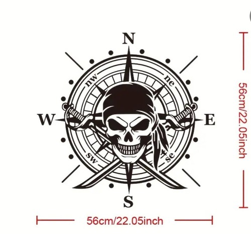 Large compass vinyl decal for - large,