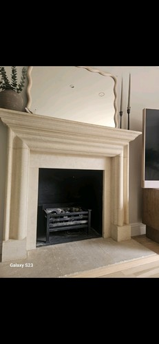 Stone fireplace surround - fireplace, surround 