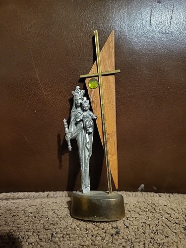 Vintage pewter madonna - pewter,