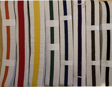 White belts with - with, coloured