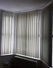x3, Vertical Bay Window  Blackout Blinds 184cm drop, 3.5"w Slats, Light Cream